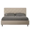 Letto 140x210cm alla francese con testiera a rombo tortora LIT315