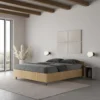 Letto 140x190cm alla francese con testiera effetto legno quercia LIT335