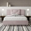 Letto 140x210cm alla francese con tre bottoni in microfibra glicine lilla LIT285
