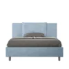 Letto 140x210cm alla francese con tre bottoni in microfibra azzurro LIT285