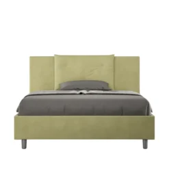 Letto 140x190cm alla francese con tre bottoni in microfibra tè verde LIT281