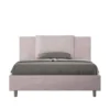 Letto 140x190cm alla francese giroletto imbottito in microfibra glicine lilla LIT275