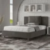 Letto 140x200cm alla francese giroletto imbottito in microfibra grigio LIT277