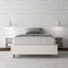 Letto 140x200cm alla francese sommier in similpelle bianco LIT261