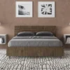 Letto 140x200cm alla francese testata inclinata effetto legno noce LIT353