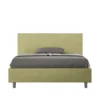 Letto 140x190cm alla francese testiera liscia in microfibra tè verde LIT269
