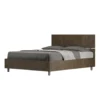 Letto 140x190cm alla francese testiera dritta effetto legno noce LIT339