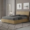 Letto 140x190cm alla francese testiera inclinata effetto legno quercia LIT343