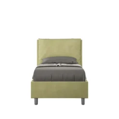 Letto 90x210cm a una piazza con cuscino imbottito in microfibra tè verde LIT109