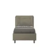 Letto 80x210cm a una piazza contenitore con bottoni cappuccino LIT42
