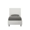 Letto 90x190cm a una piazza con testiera a quadretti in similpelle bianco LIT123