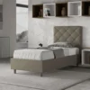 Letto 90x190cm a una piazza con testiera a rombo cappuccino LIT129