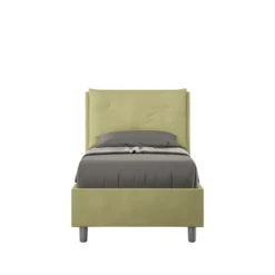 Letto 80x190cm a una piazza con tre bottoni in microfibra tè verde LIT45