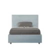 Letto 120x210cm a una piazza e mezza con giroletto in microfibra azzurro LIT199