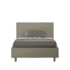 Letto 120x200cm a una piazza e mezza con testiera in similpelle cappuccino LIT151