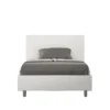 Letto 120x200cm a una piazza e mezza con testiera in similpelle bianco LIT151