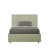 Letto 120x200cm a una piazza e mezza con giroletto in microfibra tè verde LIT195