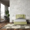 Letto 120x190cm a una piazza e mezza con tre bottoni in microfibra tè verde LIT179