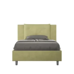 Letto 120x190cm a una piazza e mezza con tre bottoni in microfibra tè verde LIT179