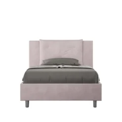 Letto 120x190cm a una piazza e mezza con tre bottoni in microfibra glicine lilla LIT179