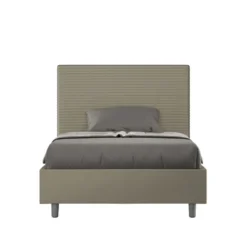 Letto 120x200cm a una piazza e mezza con testiera trapuntata cappuccino LIT203