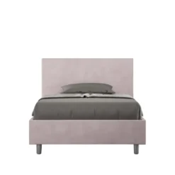 Letto 120x190cm a una piazza e mezza con testiera in microfibra glicine lilla LIT149