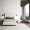 Letto 120x200cm a una piazza e mezza con testiera a quadretti bianco LIT209