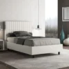 Letto 120x190cm a una piazza e mezza con testiera a quadretti bianco LIT207