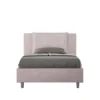 Letto 120x200cm a una piazza e mezza con tre bottoni in microfibra glicine lilla LIT183