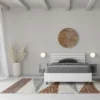 Letto 120x200cm a una piazza e mezza testata dritta bianco frassino LIT253