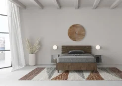 Letto 120x190cm a una piazza e mezza testata inclinata noce LIT251