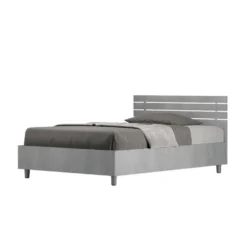 Letto 120x190cm a una piazza e mezza testata dritta cemento LIT249