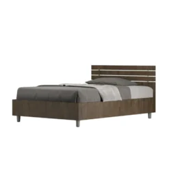 Letto 120x190cm a una piazza e mezza testata dritta noce LIT249