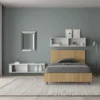 Letto 120x200cm a una piazza e mezza testiera inclinata quercia LIT247