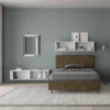 Letto 120x200cm a una piazza e mezza testiera dritta noce LIT245