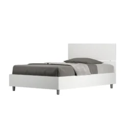 Letto 120x200cm a una piazza e mezza testiera dritta bianco frassino LIT245