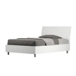 Letto 120x190cm a una piazza e mezza testiera inclinata bianco frassino LIT243