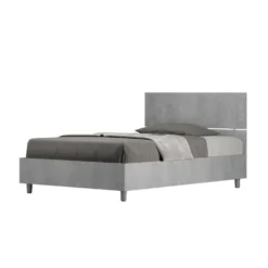 Letto 120x190cm a una piazza e mezza testiera dritta cemento LIT241