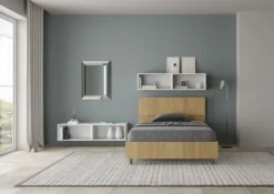 Letto 120x190cm a una piazza e mezza testiera dritta quercia LIT241