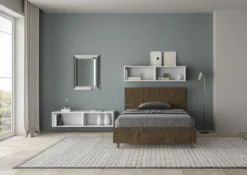 Letto 120x190cm a una piazza e mezza testiera dritta noce LIT241