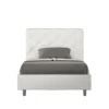Letto 120x210cm a una piazza e mezzo con testiera a rombo bianco LIT217