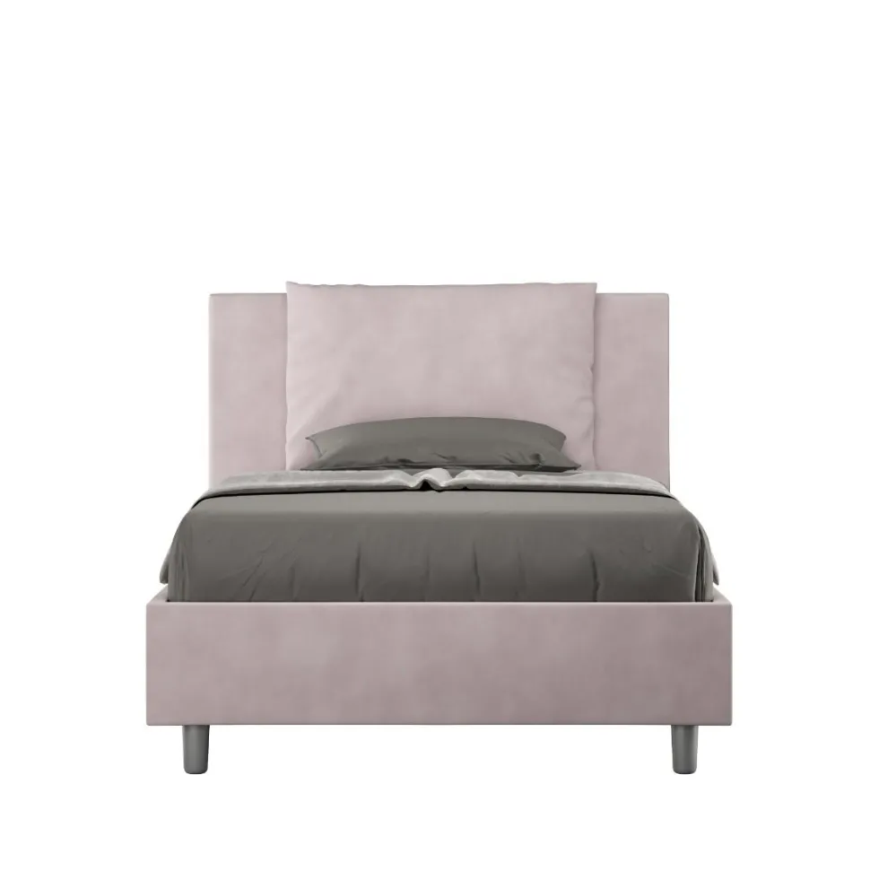 Letto 120x200cm a una piazza e mezzo con cuscino in microfibra glicine lilla LIT165