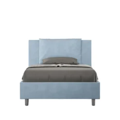 Letto 120x190cm a una piazza e mezzo con cuscino in microfibra azzurro LIT161