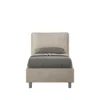 Letto 90x200cm contenitore con cuscino imbottito in microfibra sabbia beige LIT108
