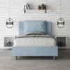 Letto 120x210cm contenitore con cuscino in microfibra azzurro LIT170