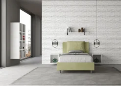 Letto 120x190cm contenitore con cuscino in microfibra tè verde LIT162