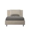 Letto 120x190cm contenitore con cuscino in microfibra sabbia beige LIT162