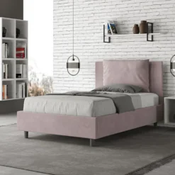 Letto 120x200cm contenitore con cuscino in microfibra glicine lilla LIT166