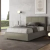 Letto 120x200cm contenitore con giroletto in similpelle cappuccino LIT194