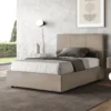 Letto 120x190cm contenitore con giroletto in microfibra sabbia beige LIT192